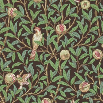 Morris &amp; Co Birds Pomegranate Charcoal Sage 216867