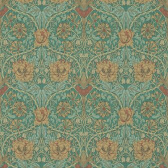 Morris &amp; Co Morris and Friends Wallpapers Honeysuckle &amp; Tulip Emerald Russet 214704