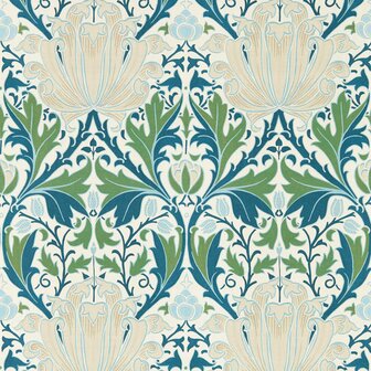 Morris &amp; Co Morris and Friends Wallpapers Helena Indigo Forest 217360