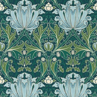 Morris &amp; Co Morris and Friends Wallpapers Helena Indigo Boughs 217359